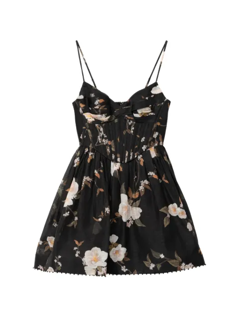 ZIMMERMANN floral-print corset-style dress