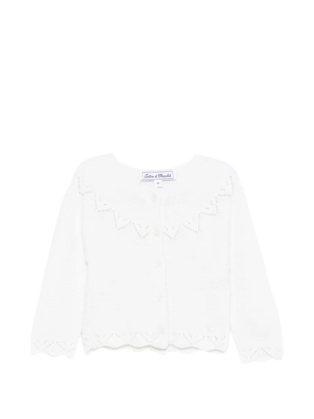 Tartine Et Chocolat scalloped-edge cardigan - Bianco