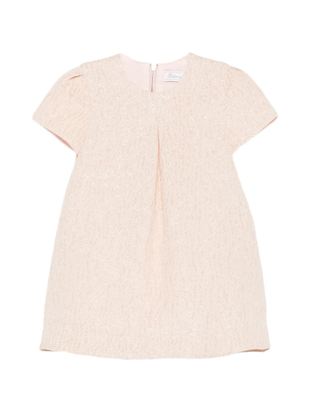 Tartine Et Chocolat pleated metallic-effect dress - Nude