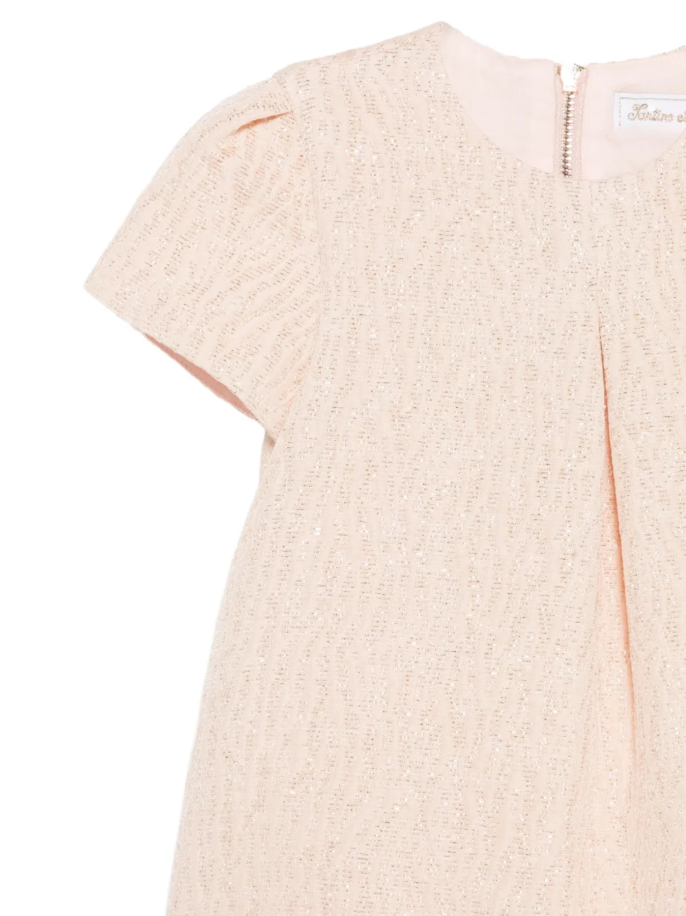 Tartine Et Chocolat Jurk met metallic-effect en plooien Beige