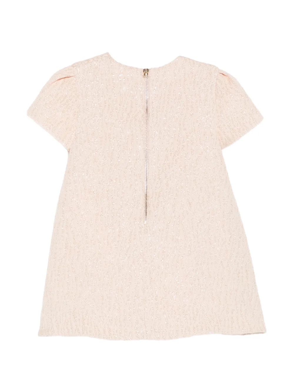 Tartine Et Chocolat Jurk met metallic-effect en plooien Beige