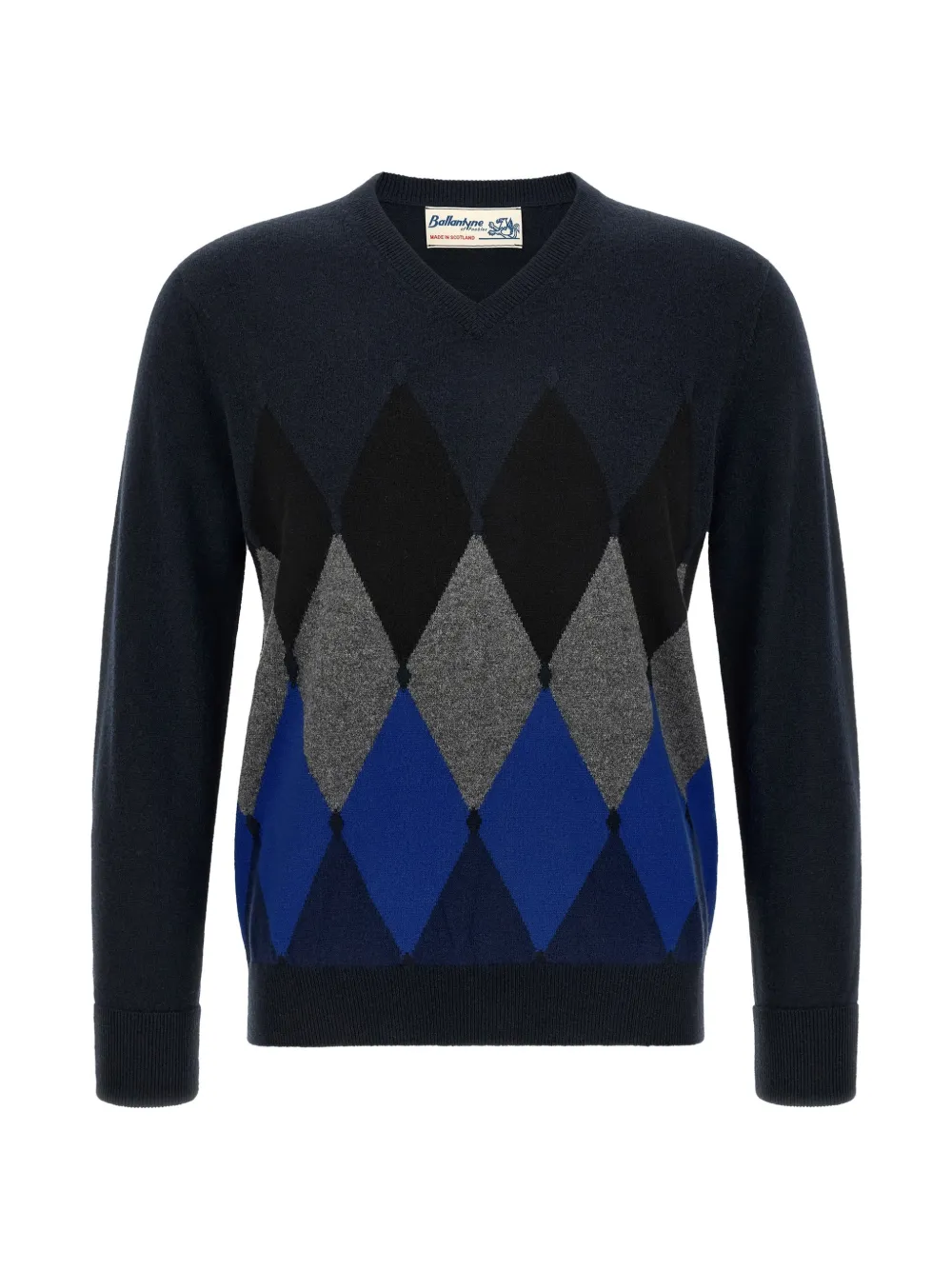 Ballantyne diamond-intarsia V-neck sweater
