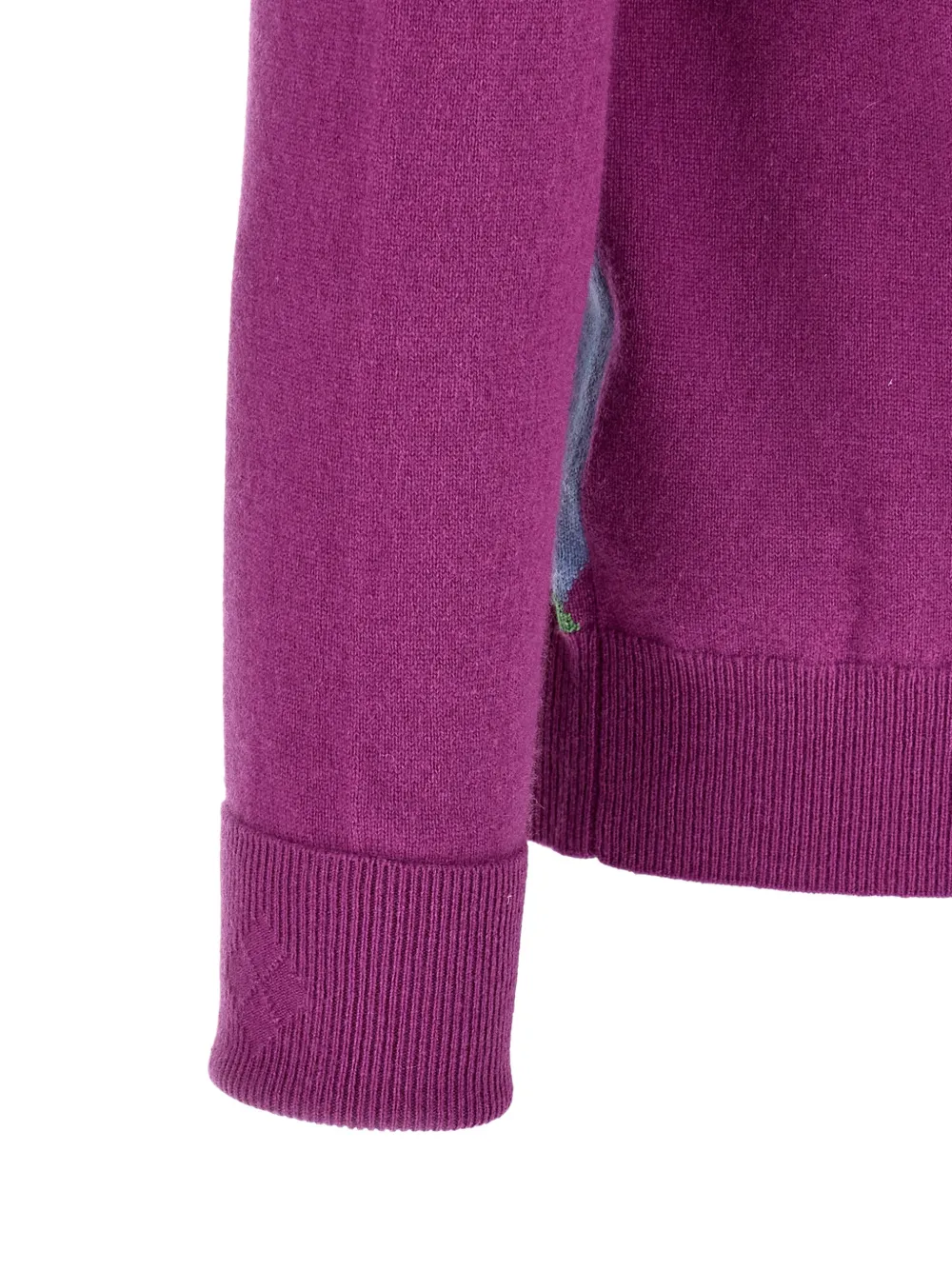 Ballantyne Intarsia trui met V-hals Paars