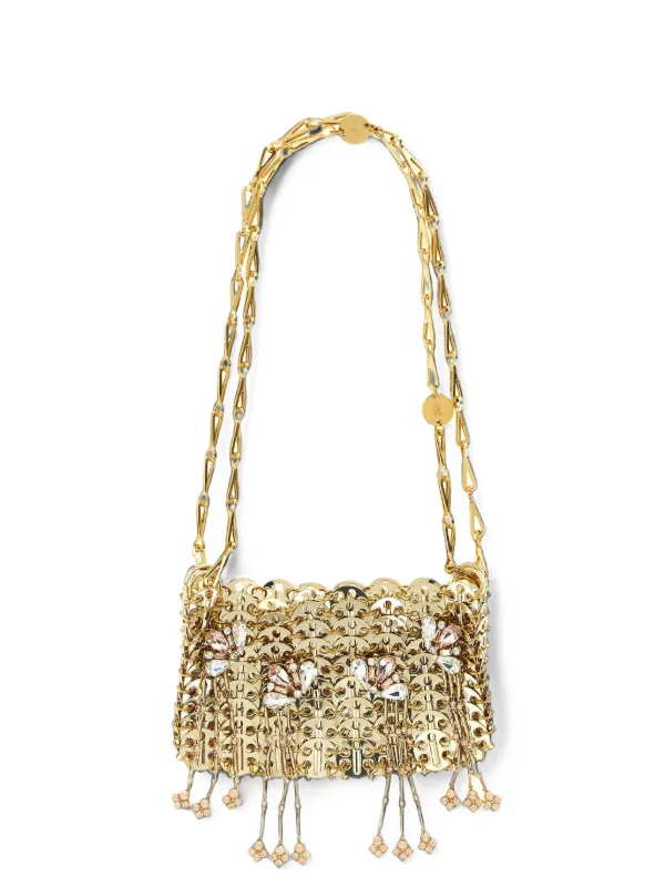 Rabanne 1969 Nano Crystal-embellished Shoulder Bag in Gold