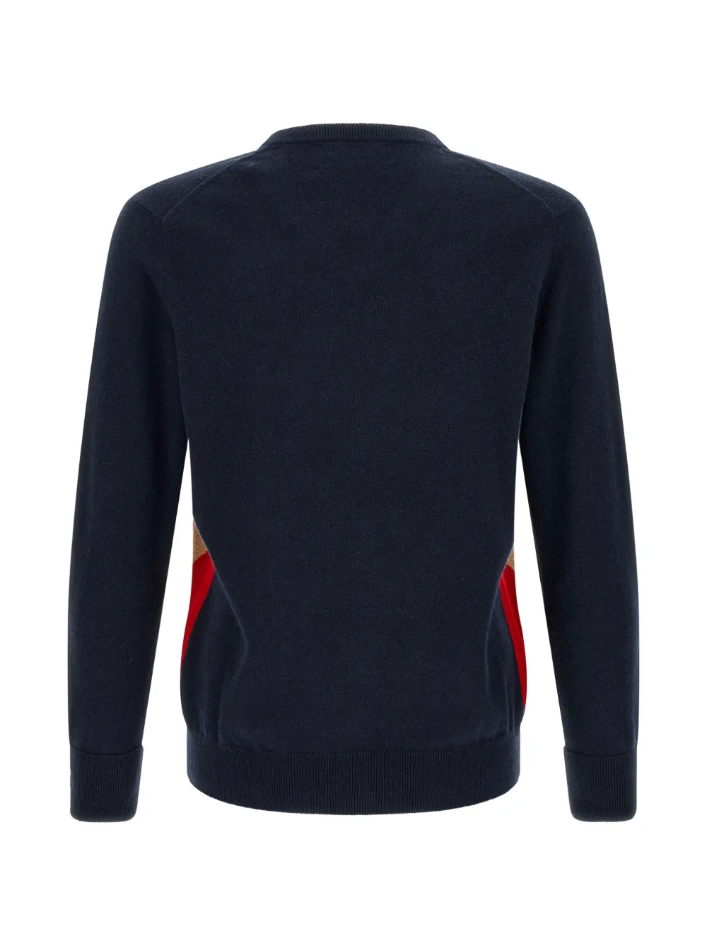 Ballantyne Intarsia trui met V-hals Blauw
