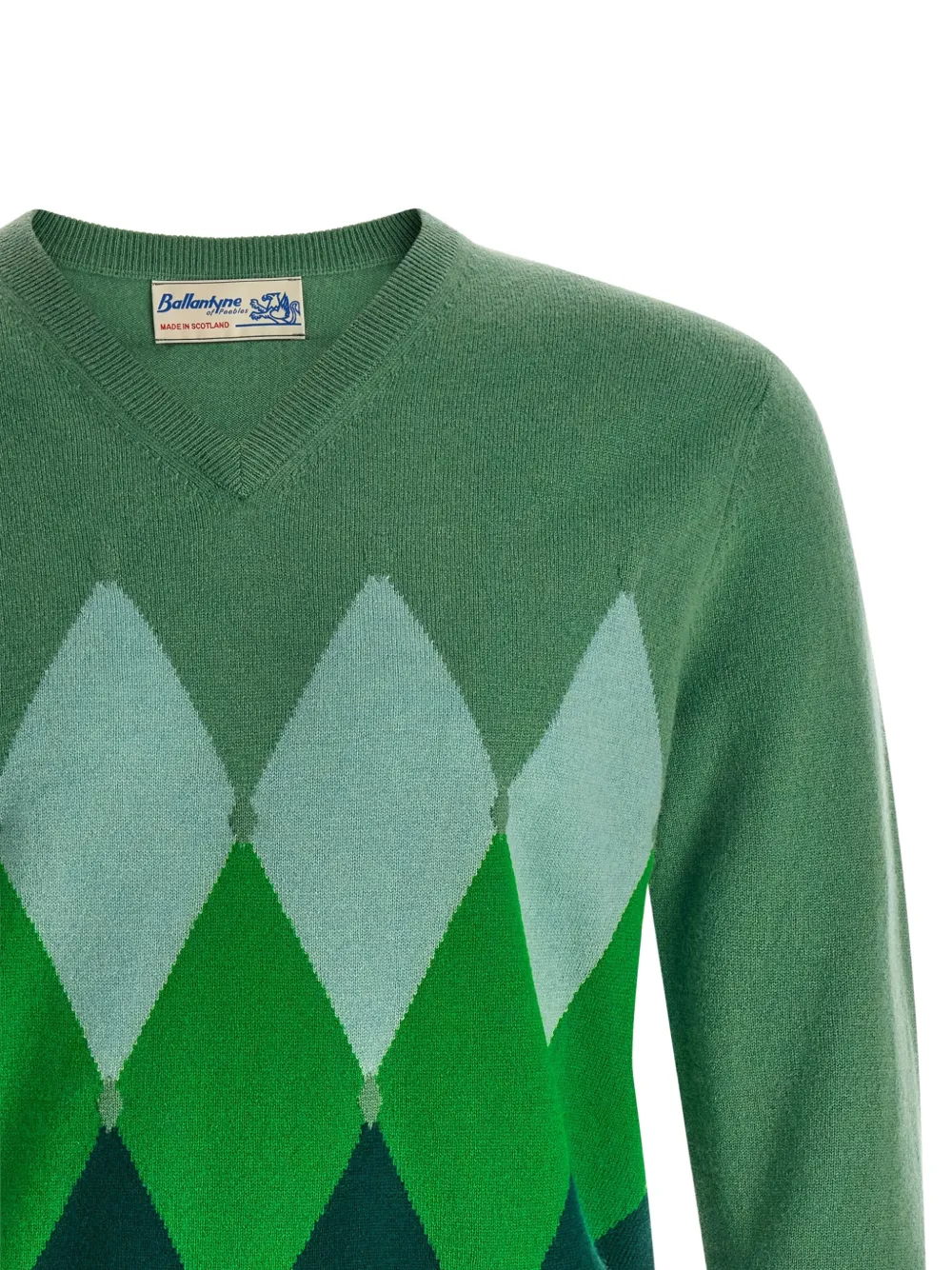 Ballantyne Intarsia trui Groen