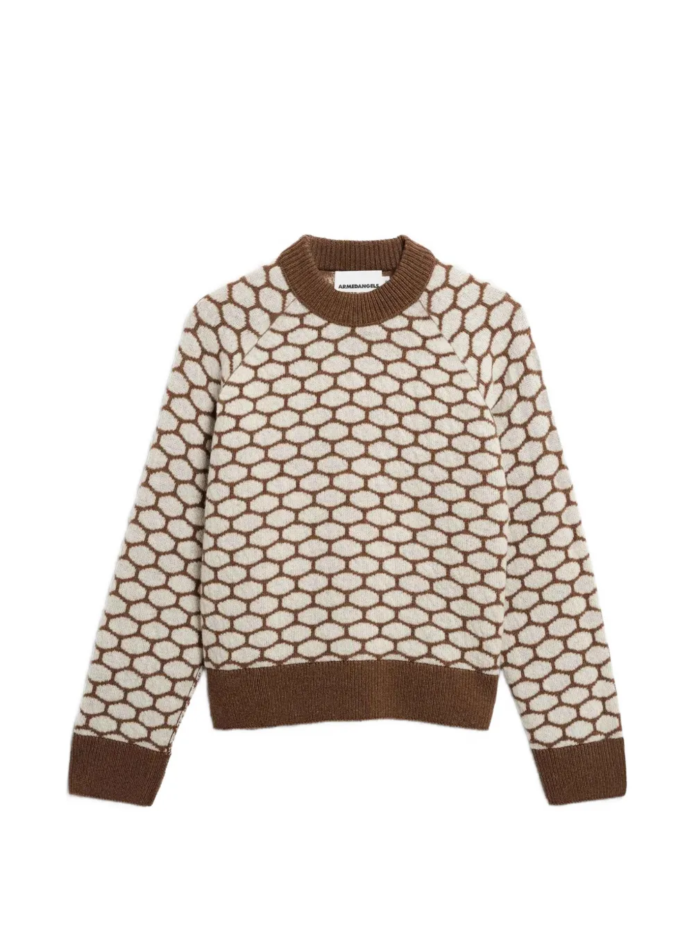 ARMEDANGELS dotted-pattern raglan-sleeve sweater - Marron ARMEDANGELS dotted-pattern raglan-sleeve sweater - Marron