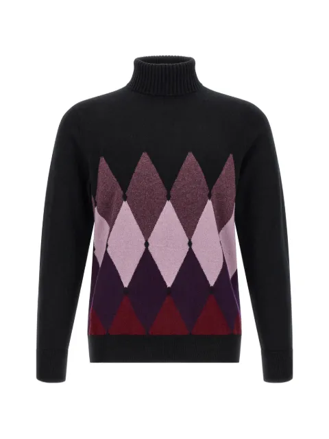 Ballantyne diamond intarsia turtleneck sweater
