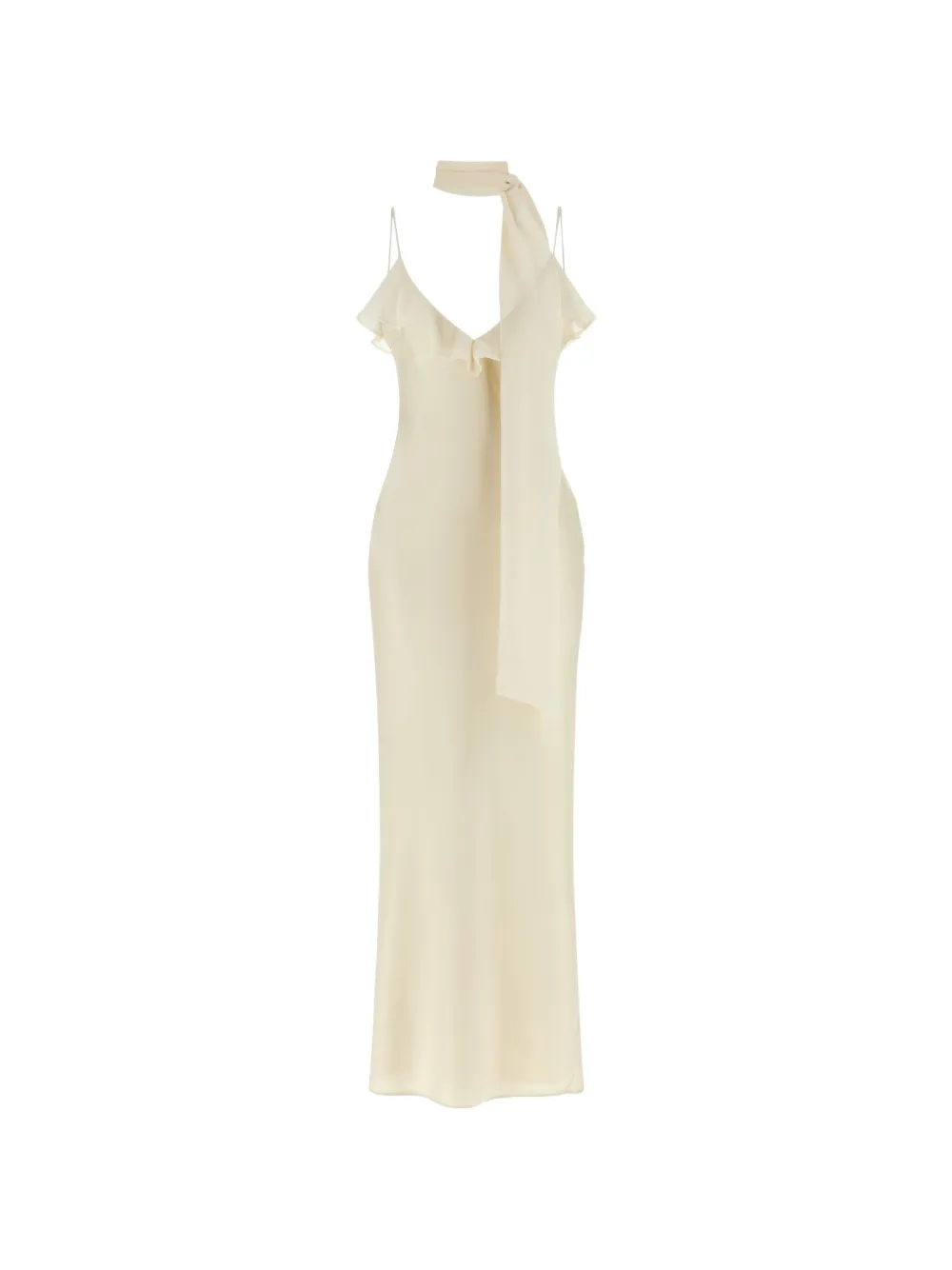 ROTATE BIRGER CHRISTENSEN ruffled scarf-detail maxi dress - Toni neutri