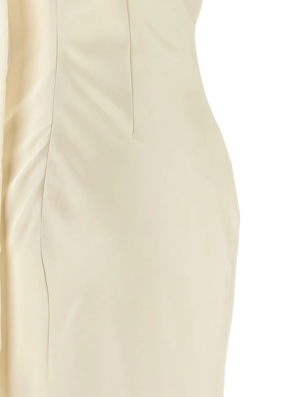 ROTATE BIRGER CHRISTENSEN Maxi-jurk met sjaaldetail en ruches Beige