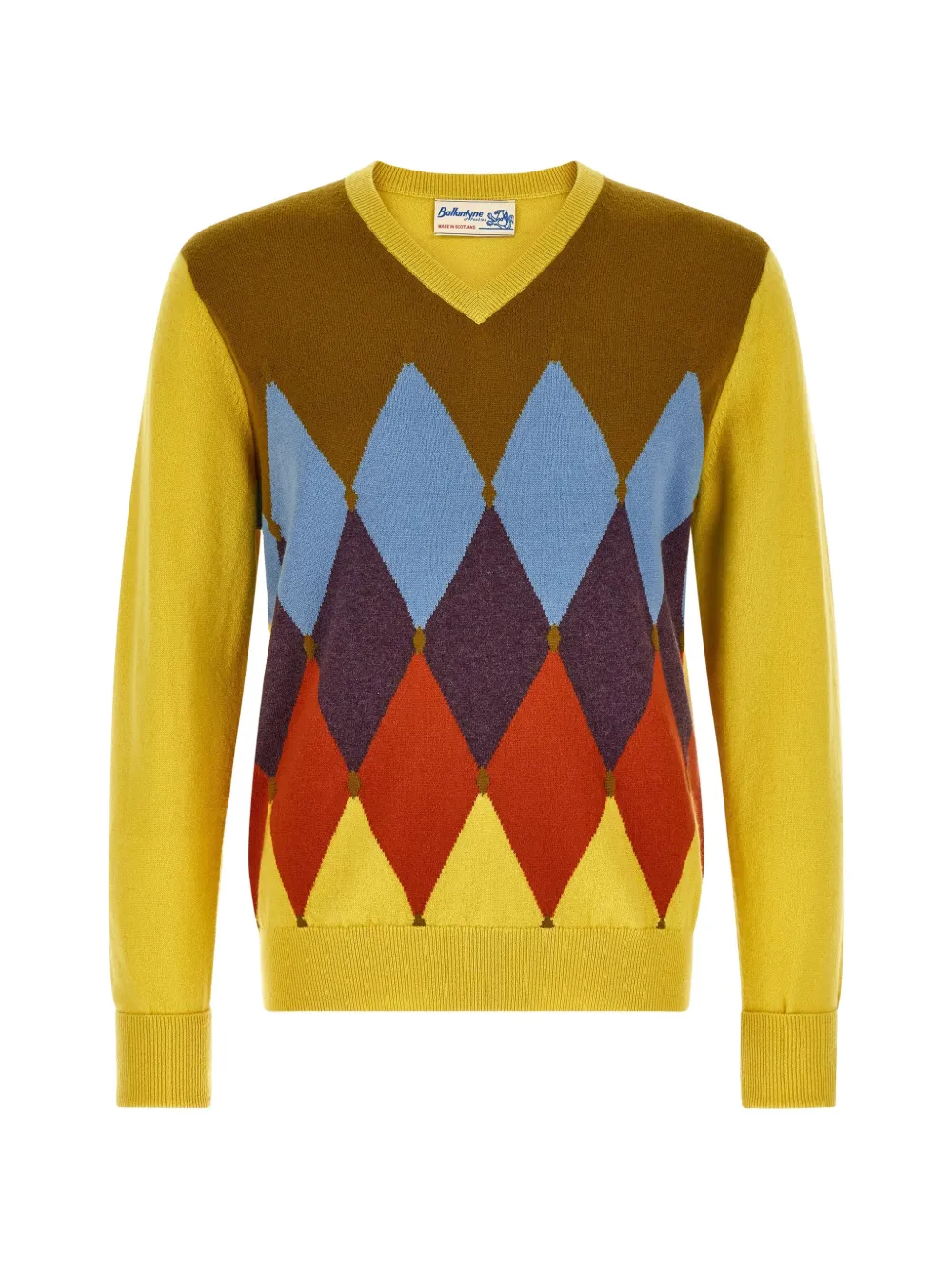 Ballantyne diamond-intarsia V-neck sweater