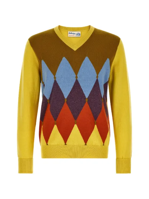 Ballantyne diamond-intarsia V-neck sweater