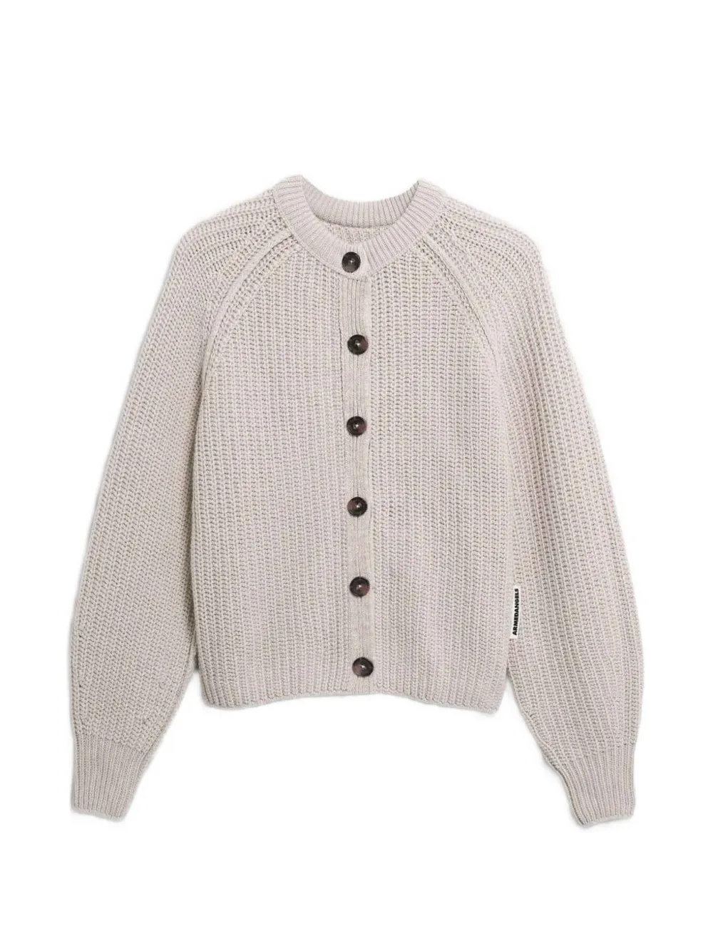 ARMEDANGELS rib-knit raglan-sleeve button-up cardigan - Toni neutri