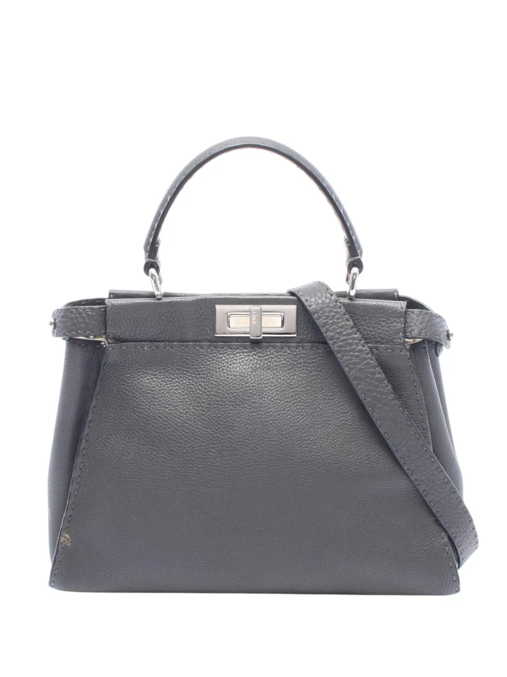 Fendi Pre-Owned 2000-2010 Medium Calfskin Peekaboo Iconic satchel - Grigio