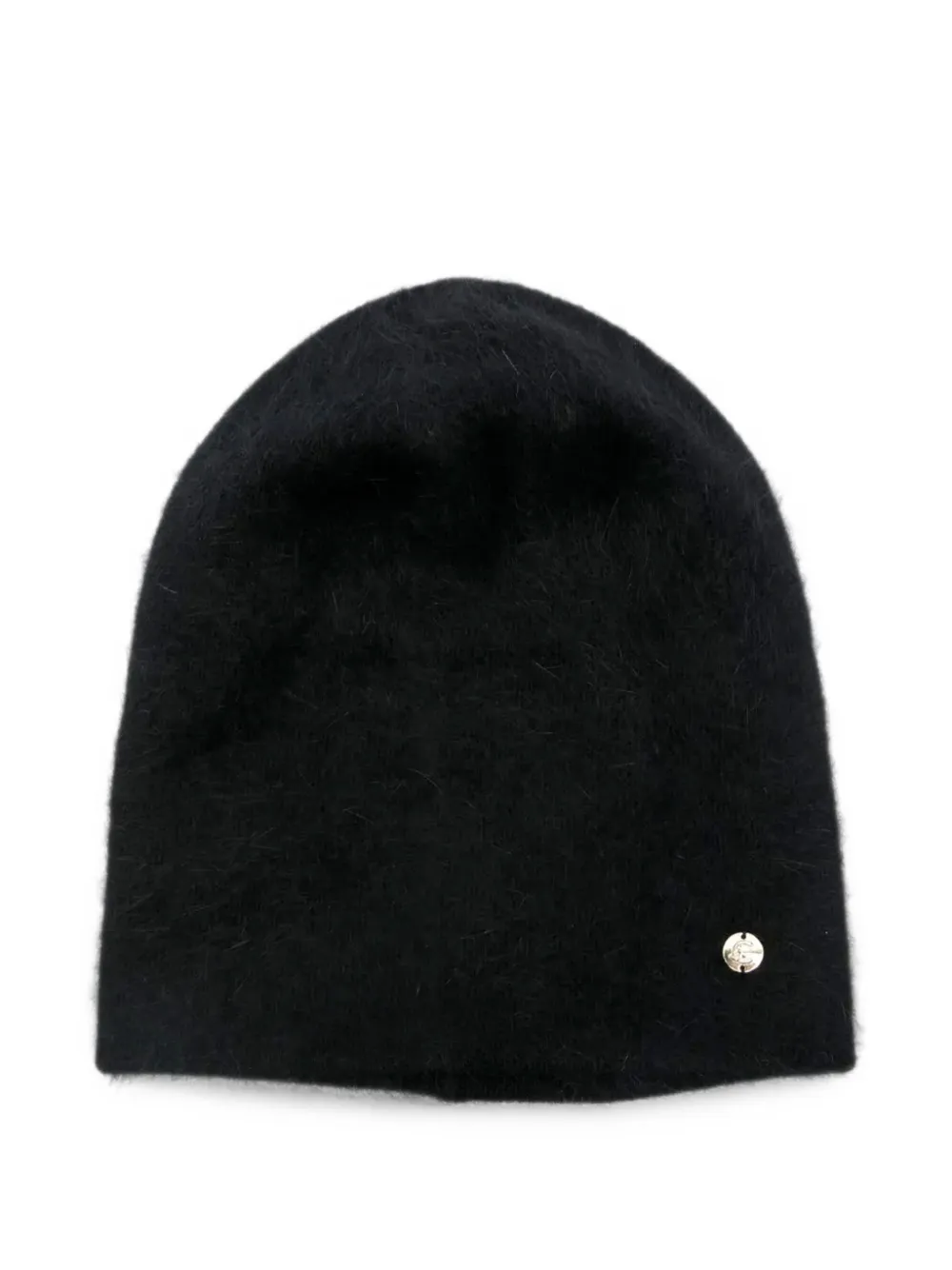 Coccinelle logo-plaque brushed-finish beanie hat · One Size