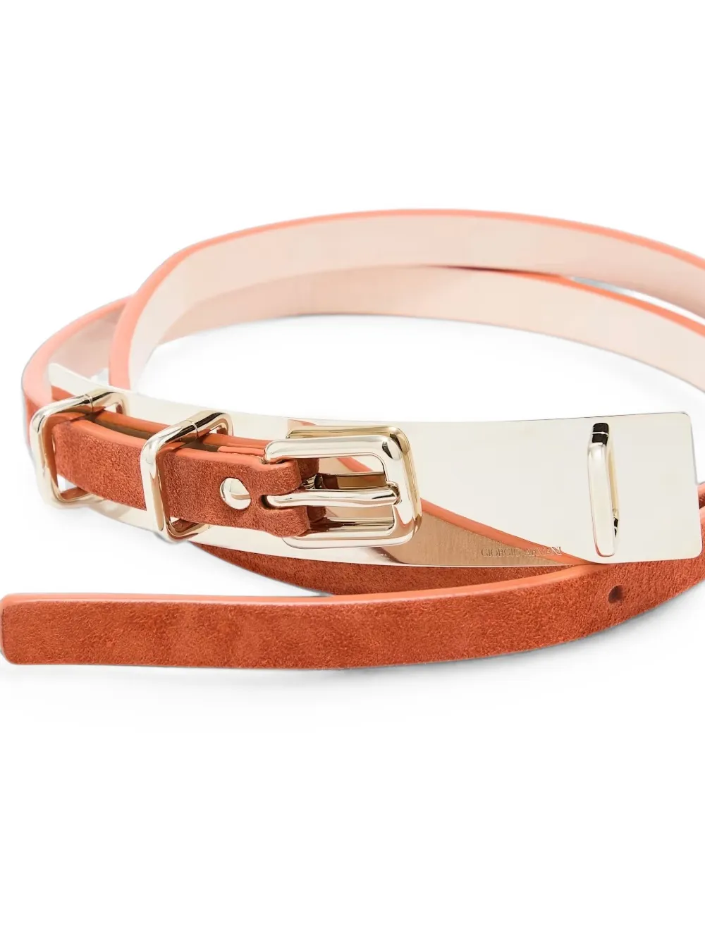 Giorgio Armani Riem met suède-afwerking en plakkaatdetail Rood