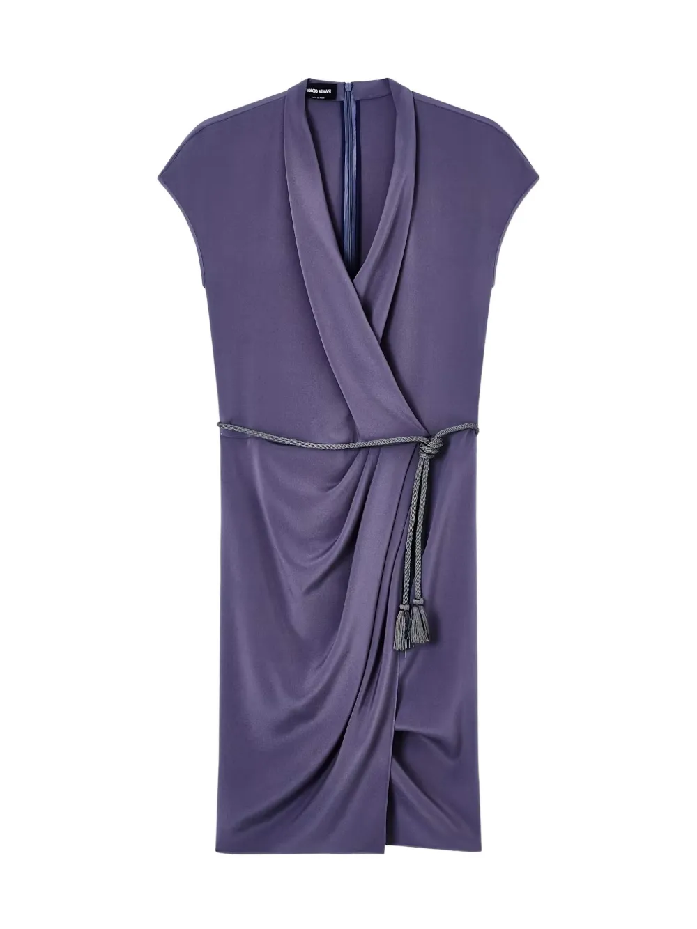 Giorgio Armani Mini-wikkeljurk met ceintuur Paars