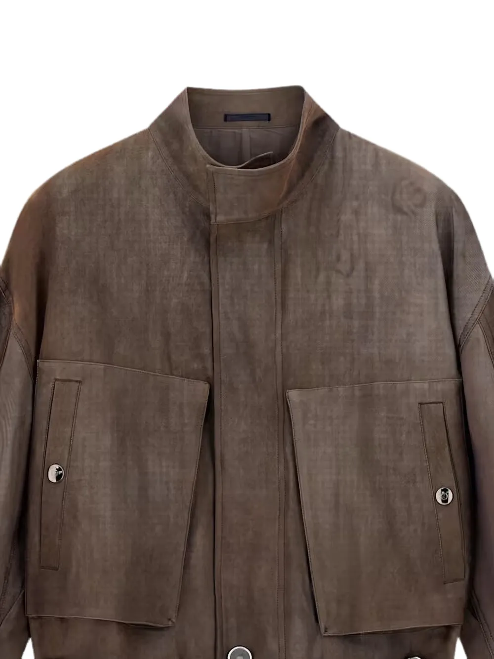 Giorgio Armani Jack met vlakken en hoge hals Bruin