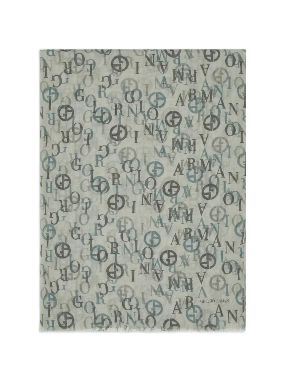 Giorgio Armani logo-print fringed scarf