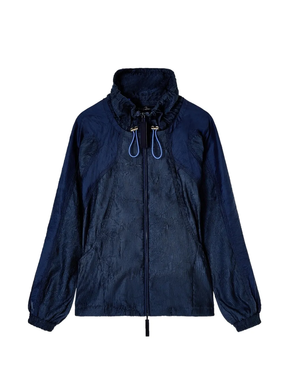 Giorgio Armani crinkled-finish zip-fastening jacket - Blu