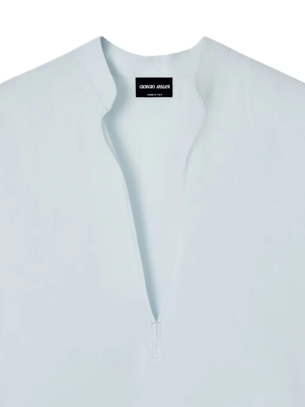Giorgio Armani Blouse met diepe V-hals en lange mouwen Blauw