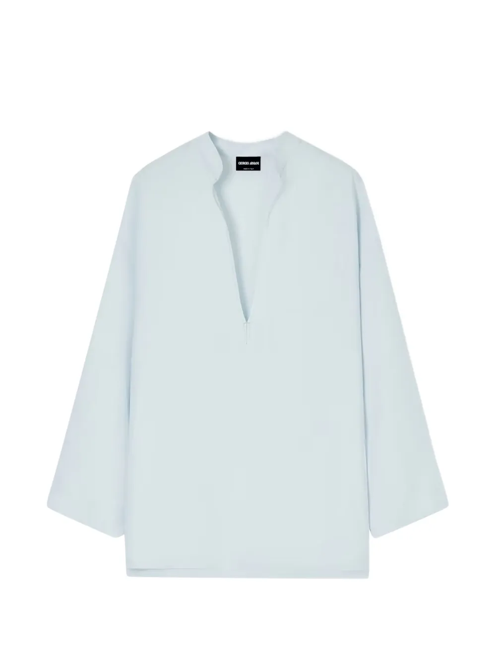 Giorgio Armani deep V-neck long-sleeve blouse - Blu