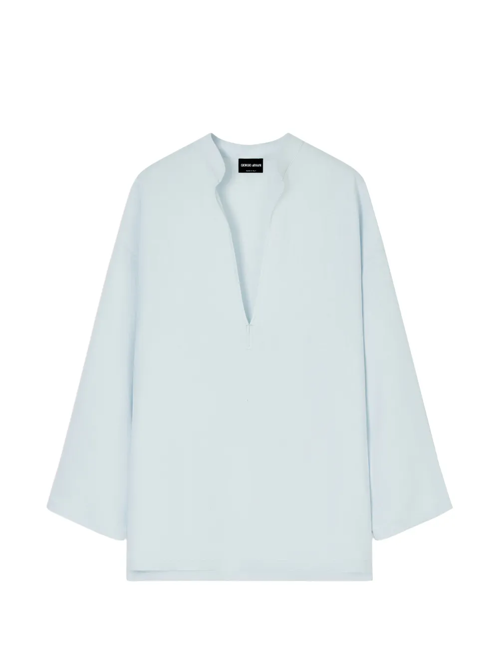 Giorgio Armani deep V-neck long-sleeve blouse - Blue