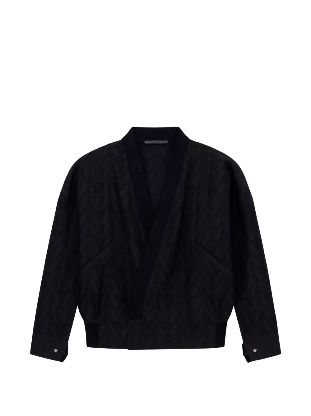 Giorgio Armani geometric-jacquard bomber jacket - Black