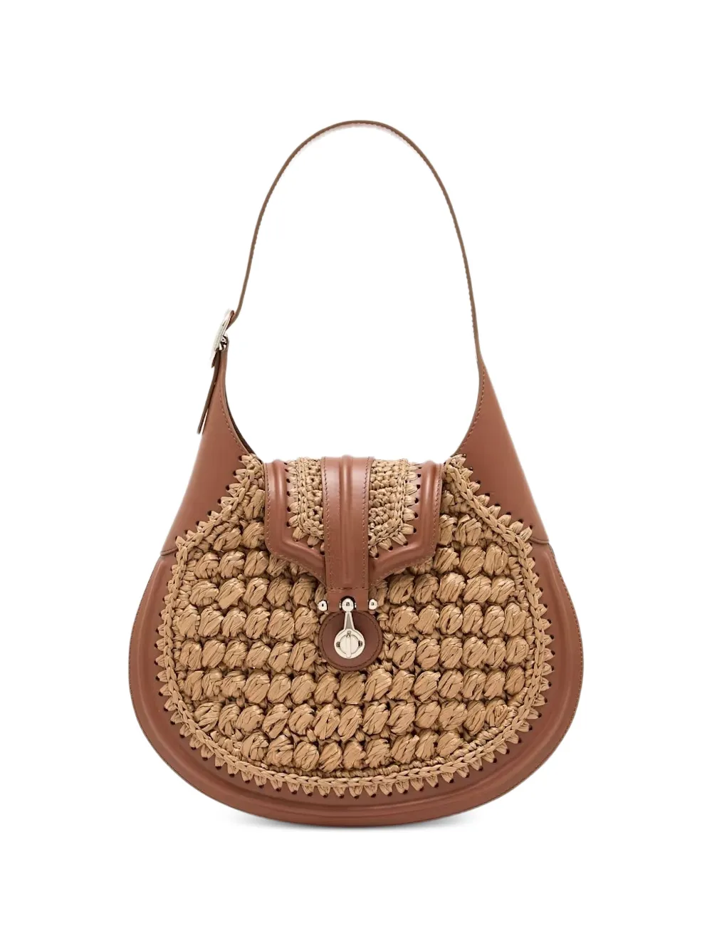 Giorgio Armani small woven-panel shoulder bag - Neutrals