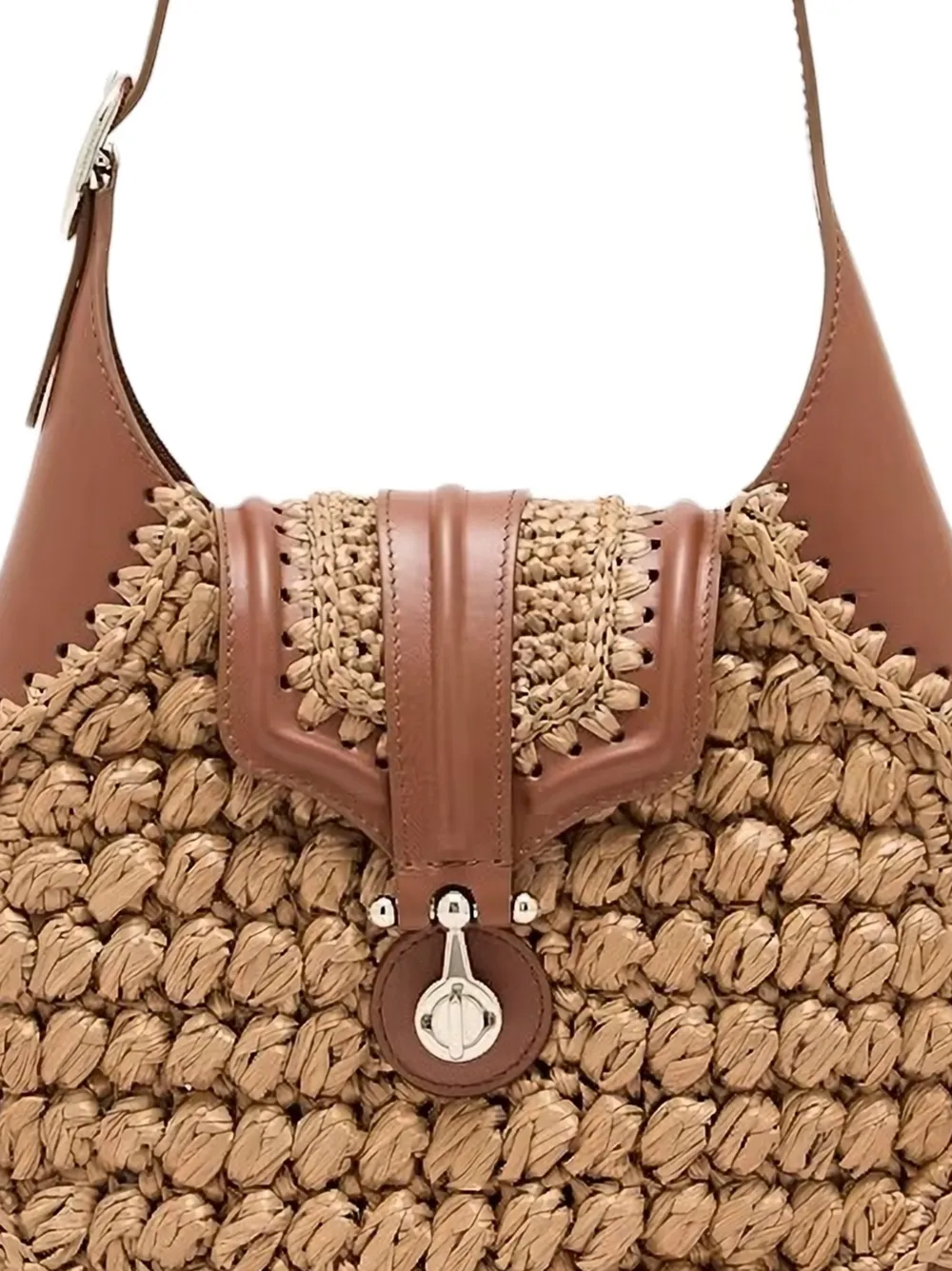 Giorgio Armani Kleine schoudertas met geweven vlak Beige