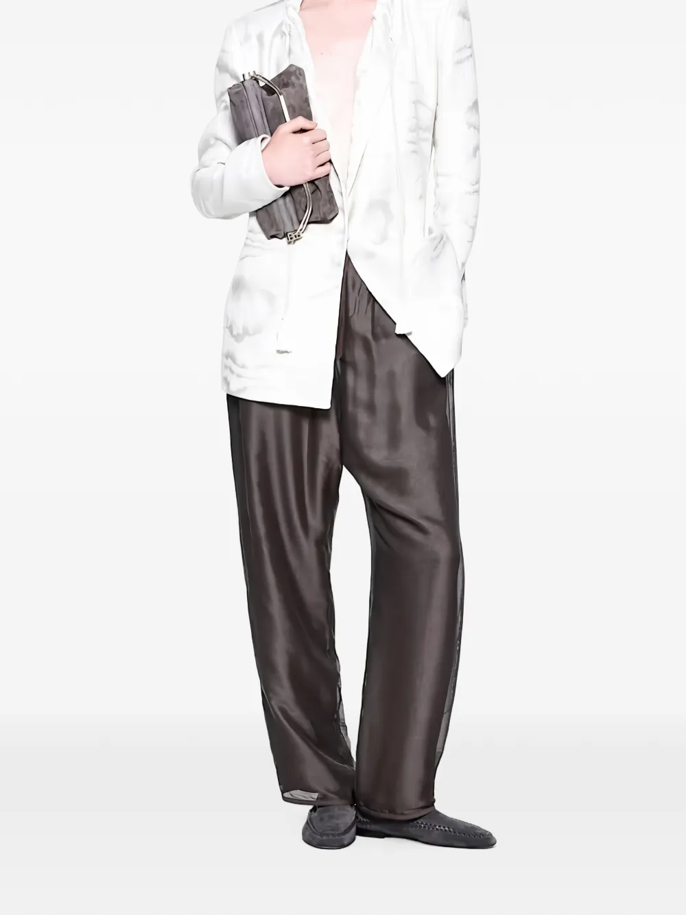 Giorgio Armani button-detail trousers Grijs
