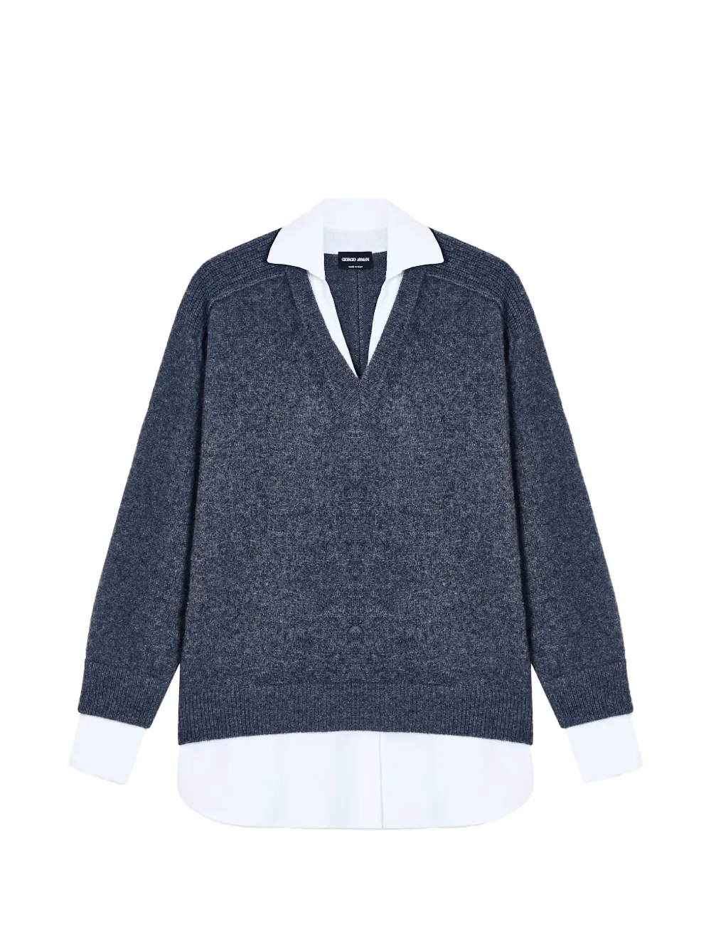 Giorgio Armani pull à design superposé - Gris Giorgio Armani pull à design superposé - Gris
