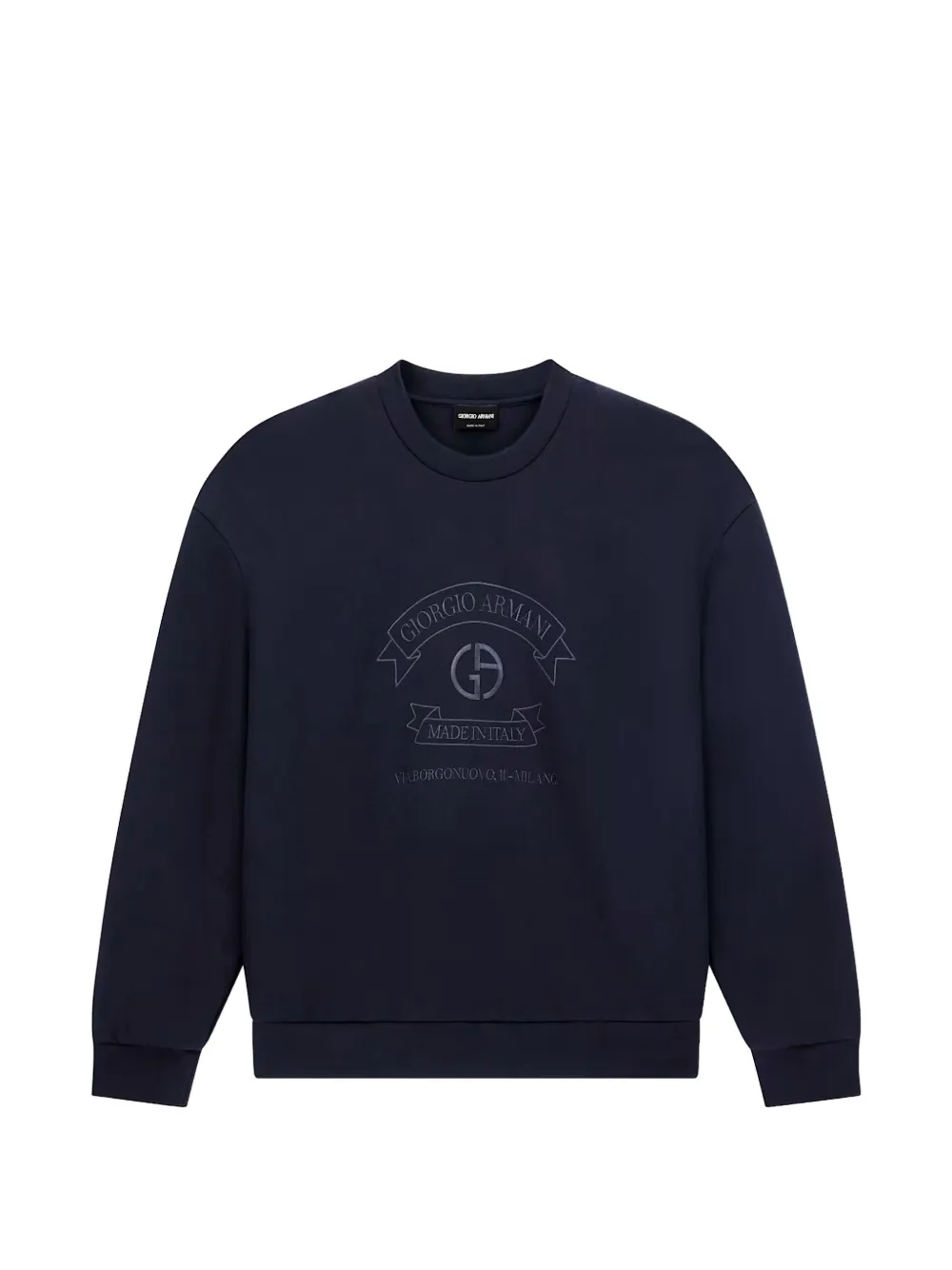 Giorgio Armani logo-embroidered sweatshirt - Blue