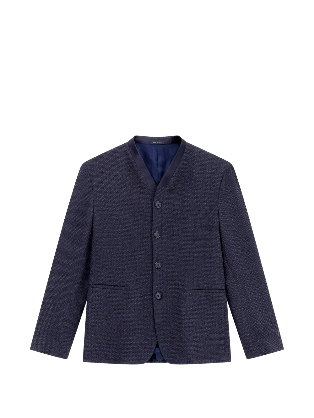 Giorgio Armani jacquard-woven collarless blazer