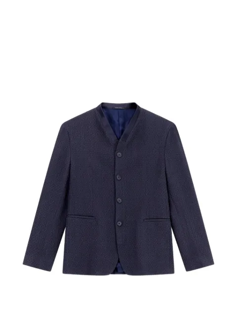 Giorgio Armani jacquard-woven collarless blazer