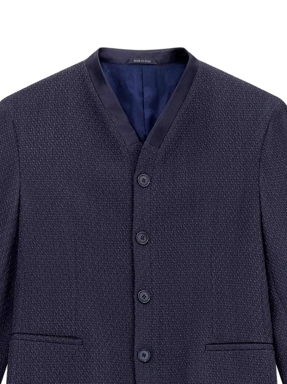 Giorgio Armani Kraagloze blazer met jacquard Blauw