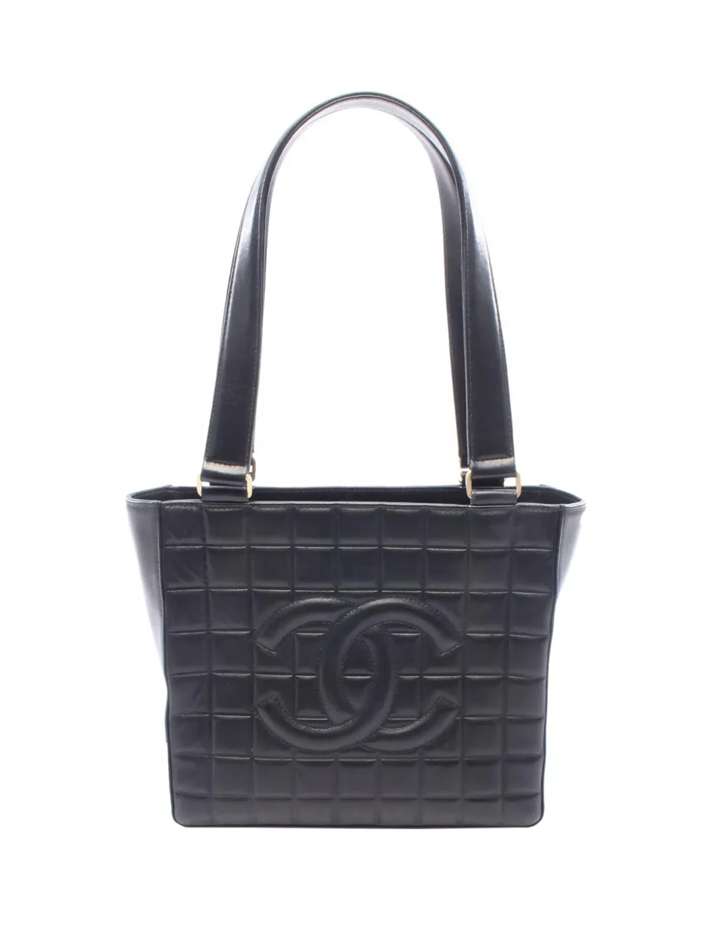 CHANEL Pre-Owned 2003-2004 CC Choco Bar Tote Bag aus Lammleder - Schwarz