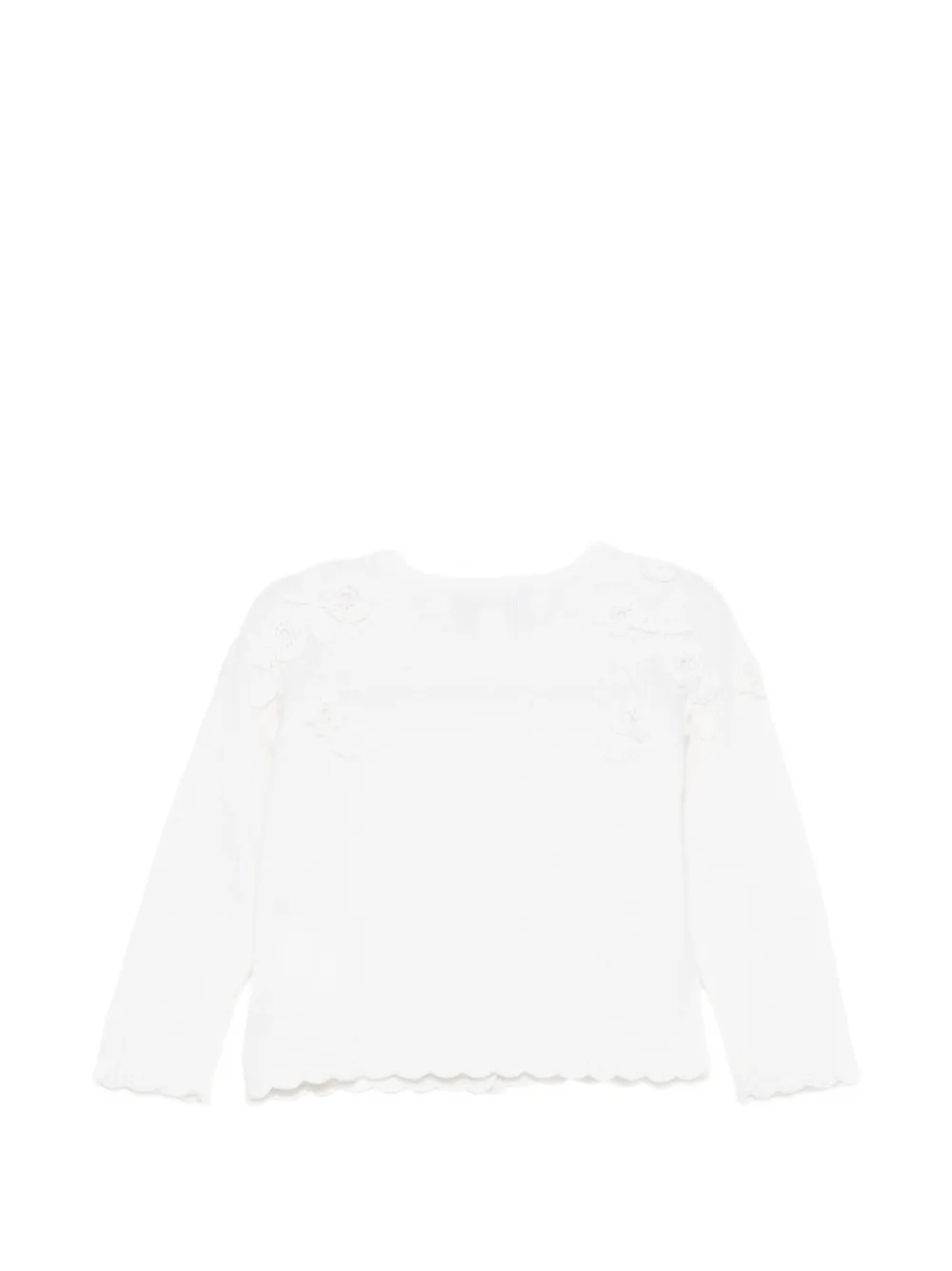 Tartine Et Chocolat floral-appliqué cardigan Wit