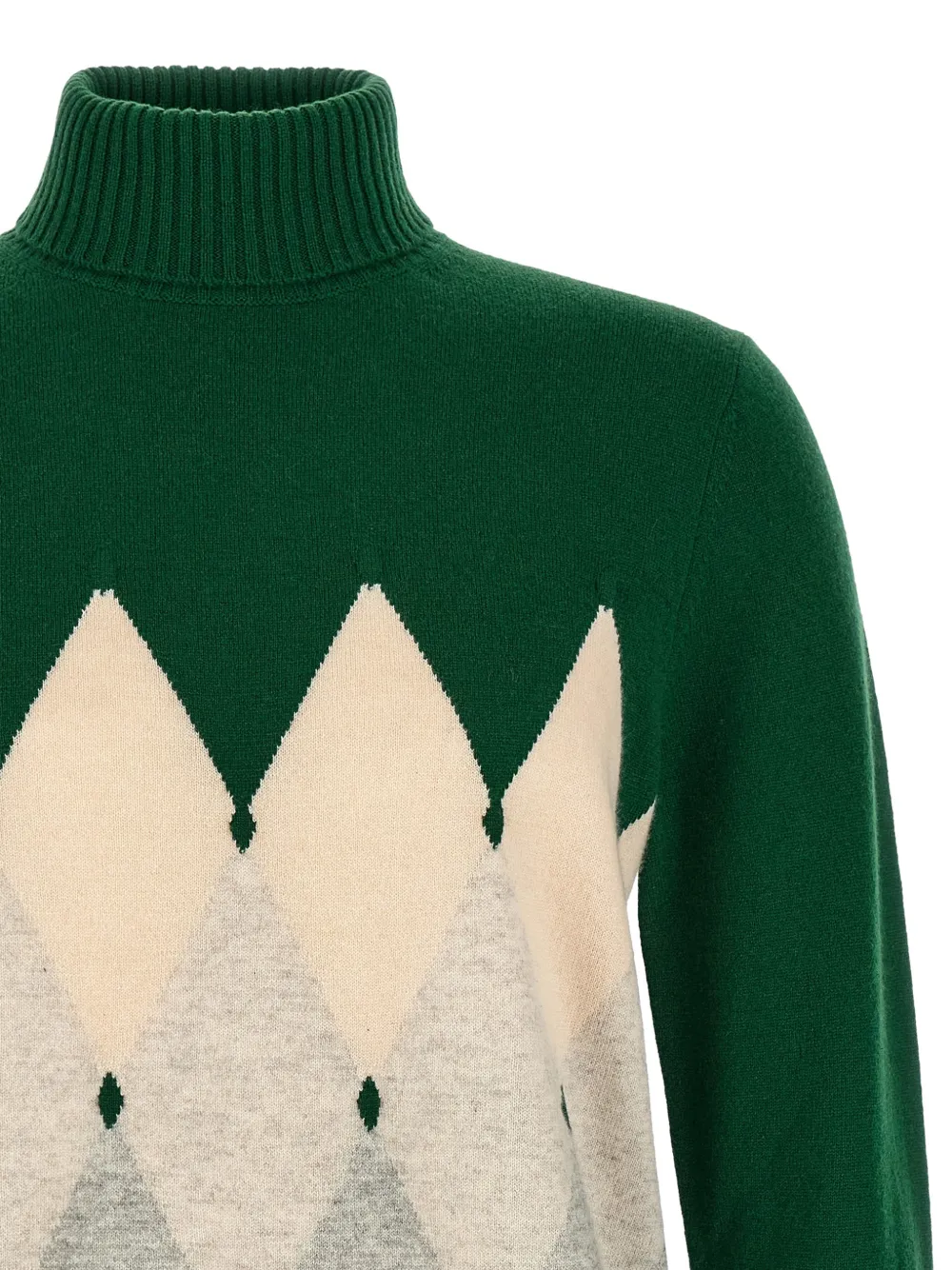 Ballantyne Classic Diamond intarsia trui Groen
