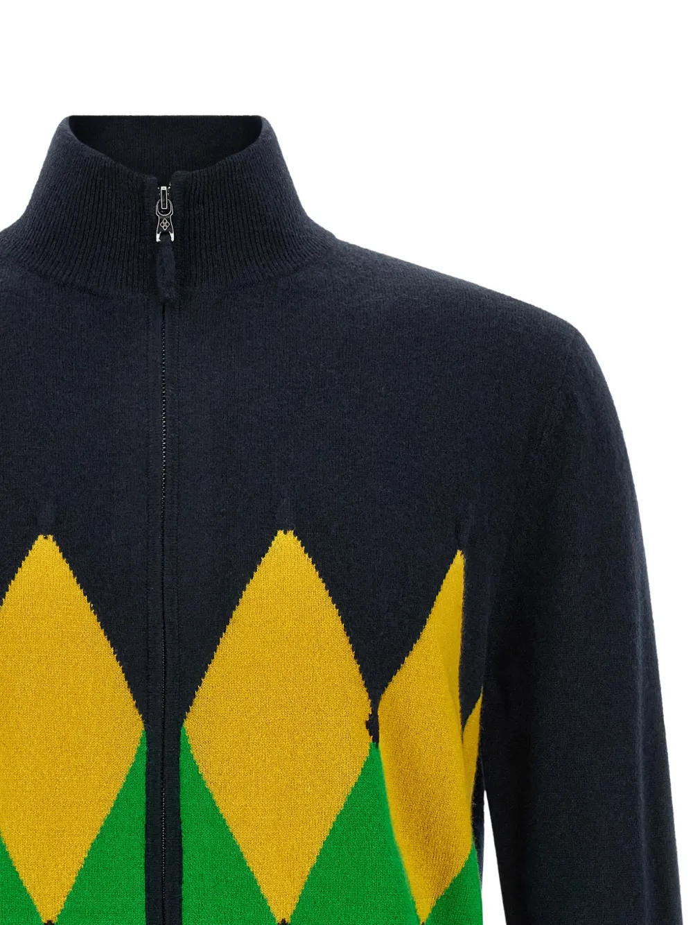 Ballantyne intarsia diamond-pattern cardigan Blauw