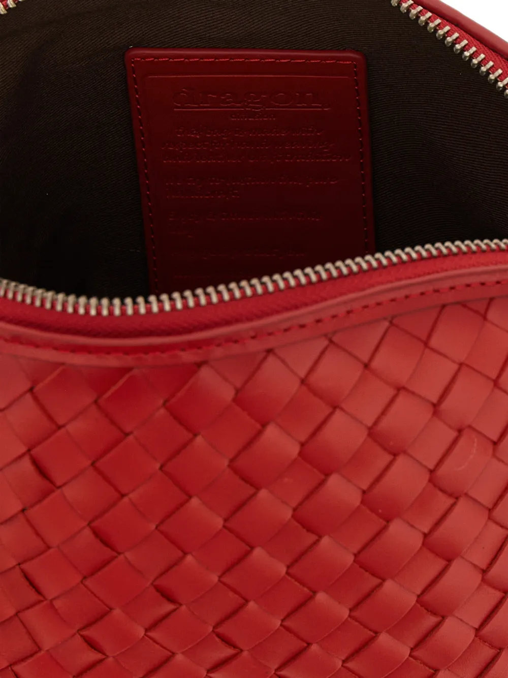 DRAGON DIFFUSION Fellini Chunky geweven leren clutch Rood