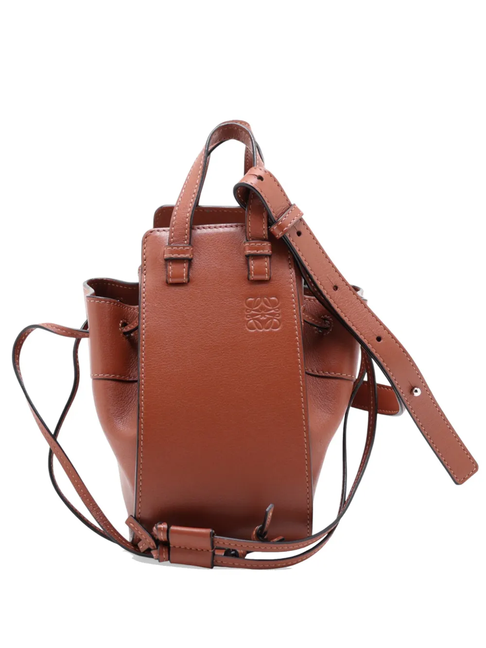 Loewe Pre-Owned 2010-2026 Mini Leather Drawstring Hammock Bag satchel - Marrone