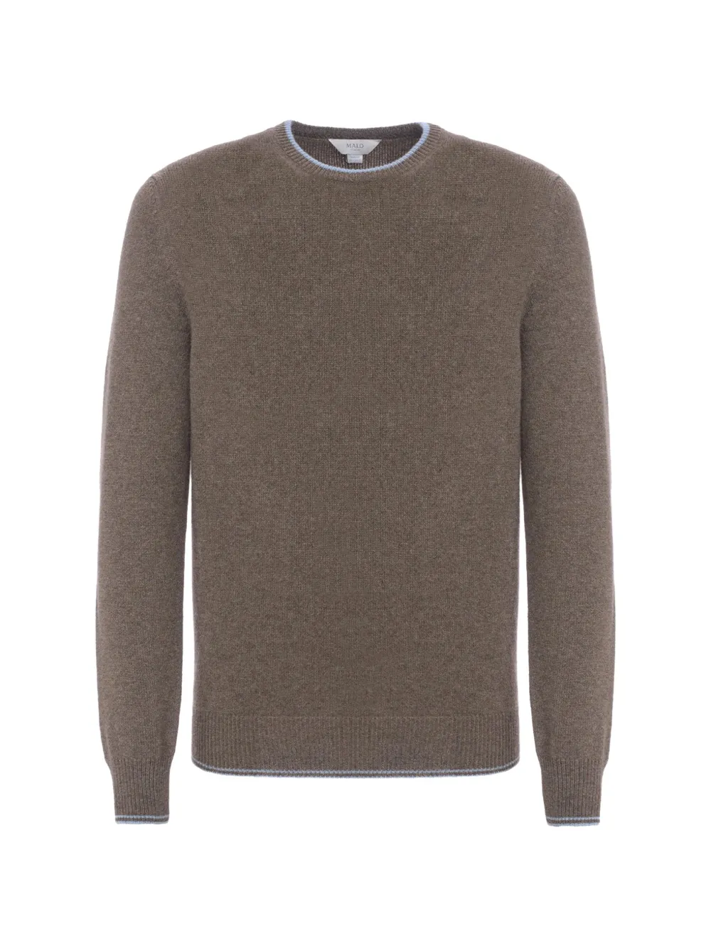 Malo contrast-trim crew-neck sweater - Marrone