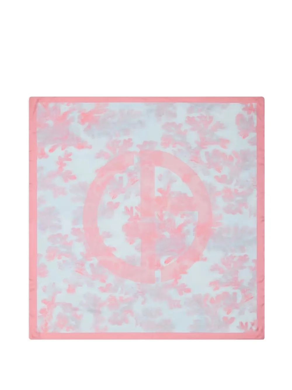 Giorgio Armani logo-print floral-print scarf - Rosa