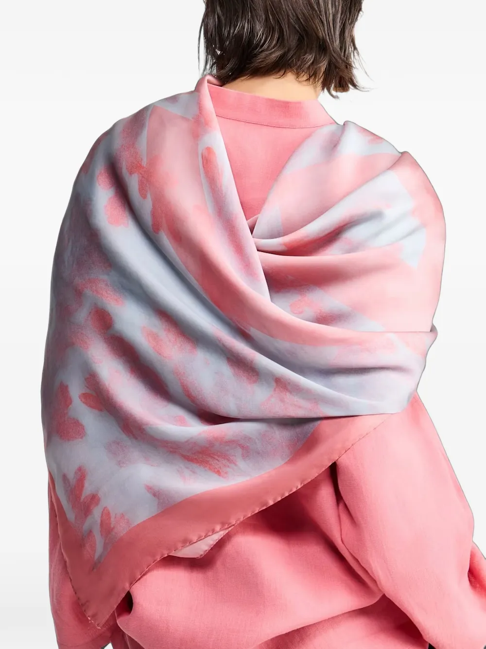 Giorgio Armani Sjaal met bloemen- en logo-print Roze