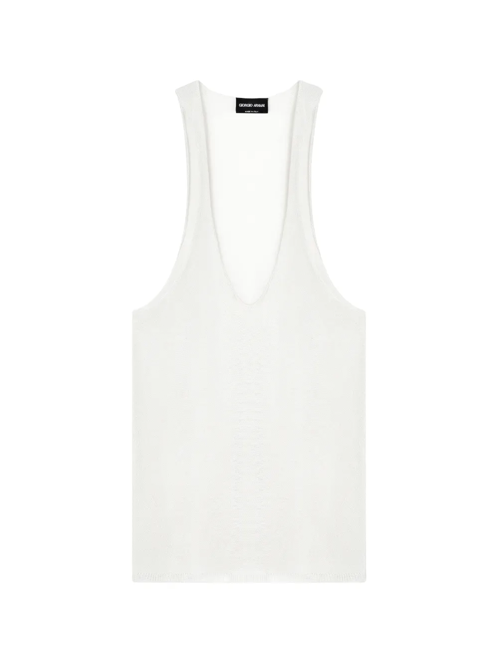 Giorgio Armani fine-knit V-neck tank top - Bianco