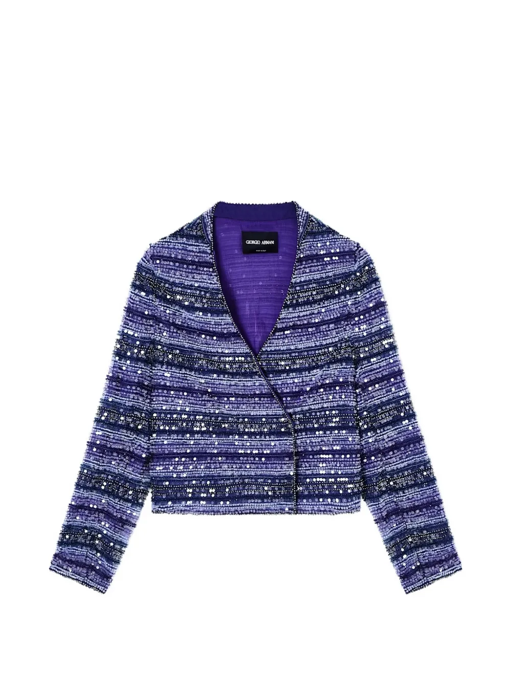 Giorgio Armani sequin-embellished striped jacket