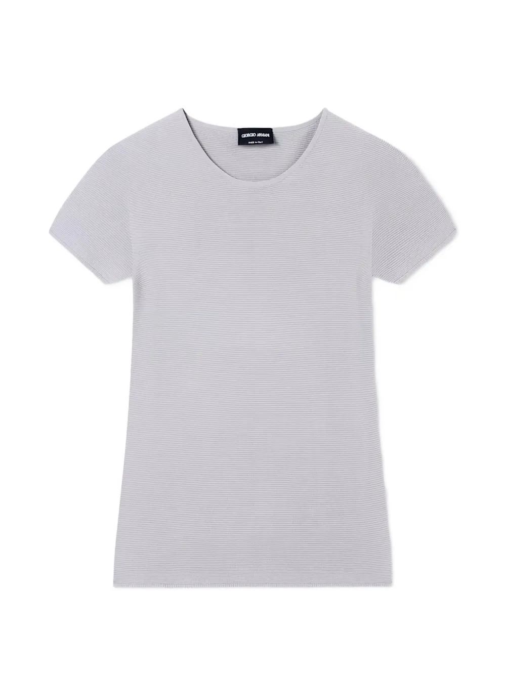 Giorgio Armani T-Shirt aus geripptem Strick - Grau