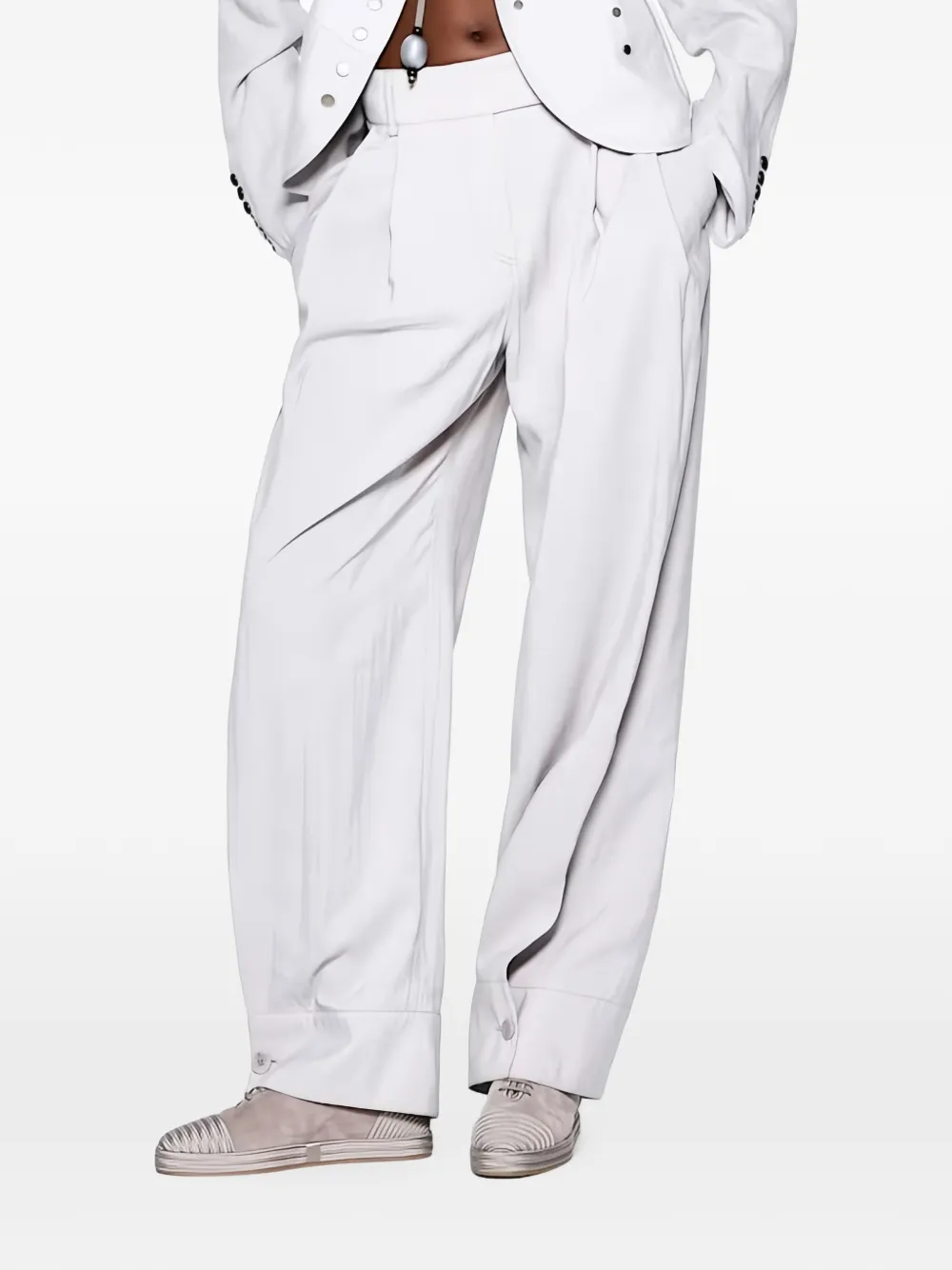 Giorgio Armani Plooibroek met knoopmanchetten Grijs