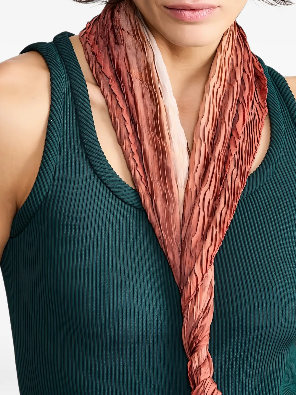Giorgio Armani Gradient-effect Silk Scarf in Orange, view 2